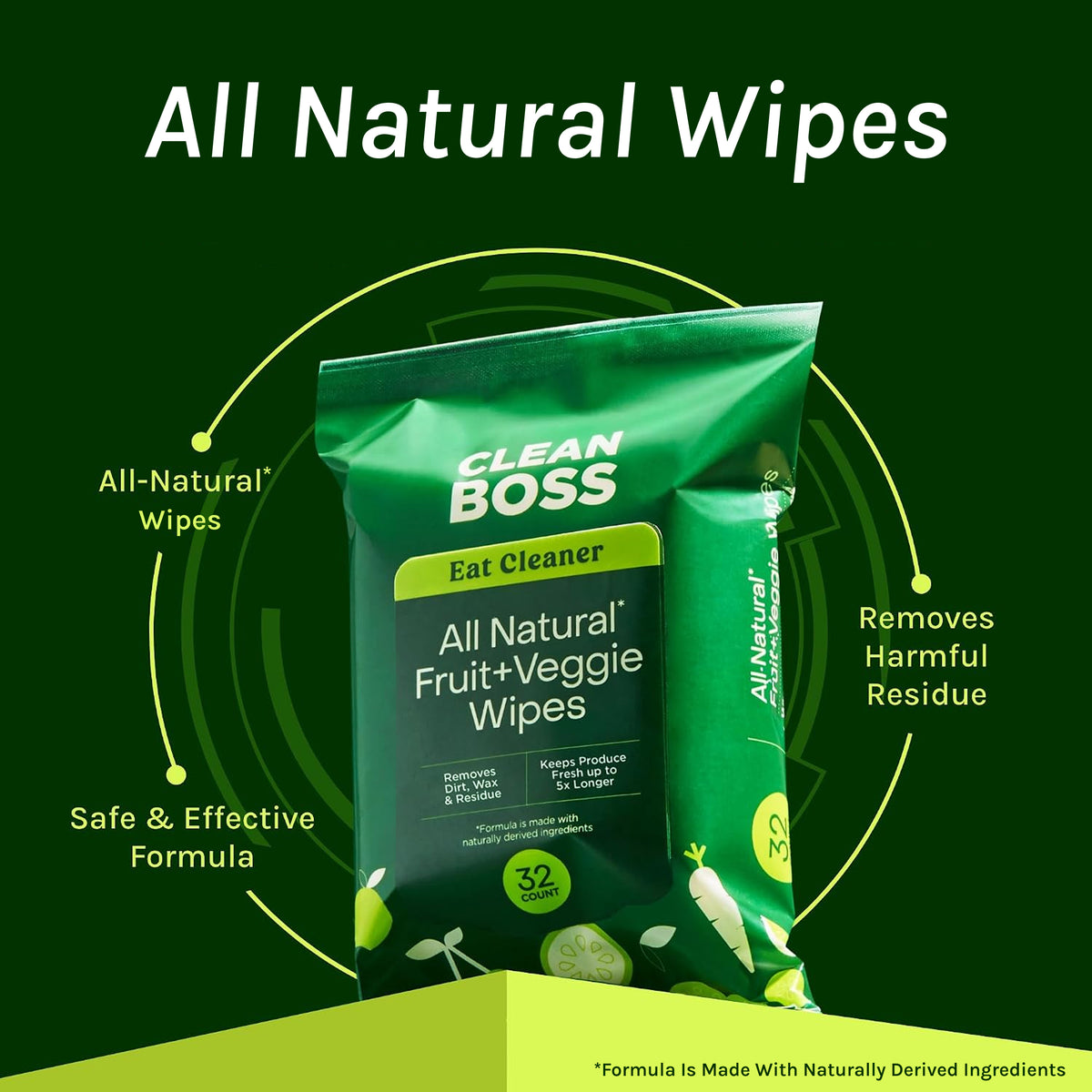 Eat Cleaner All Natural Fruit & Veggie Wash Wipes