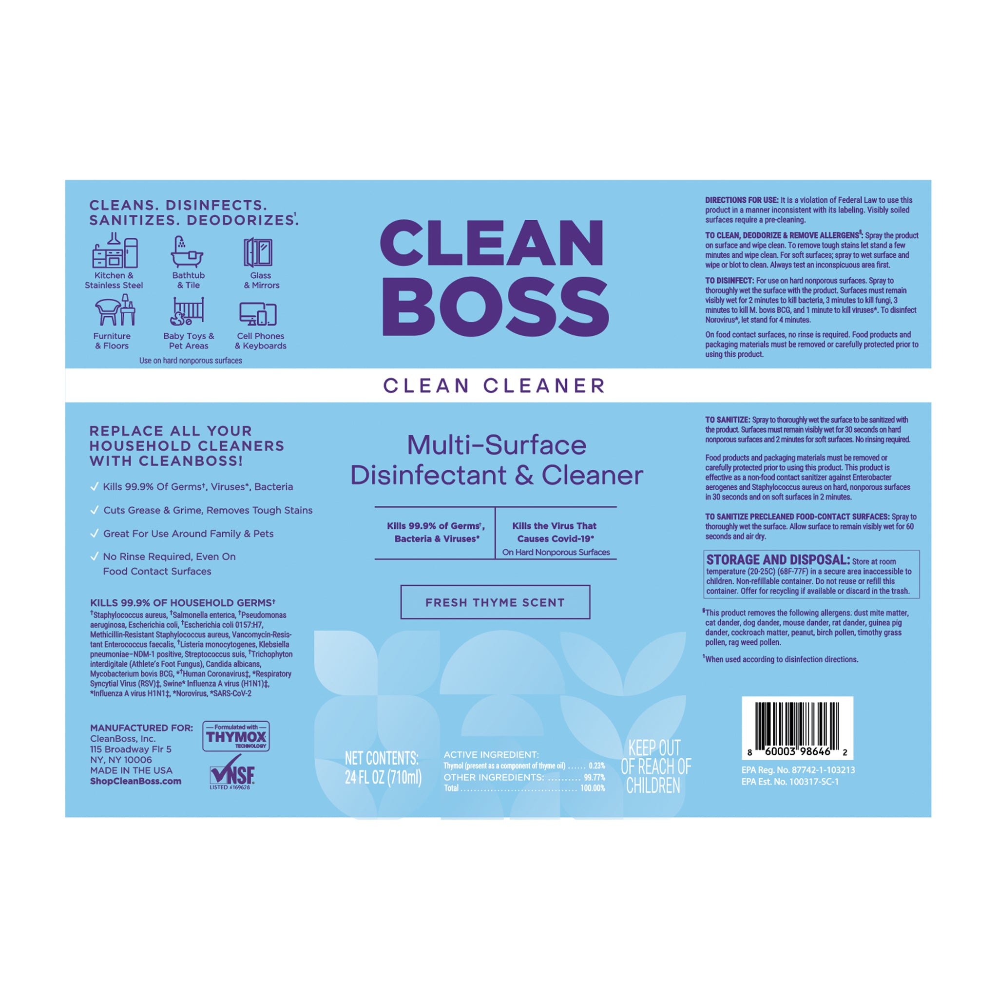 CleanBoss Multi-Surface Botanical Disinfectant