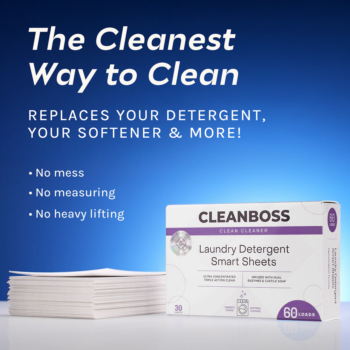 CleanBoss Laundry Detergent Smart Sheets