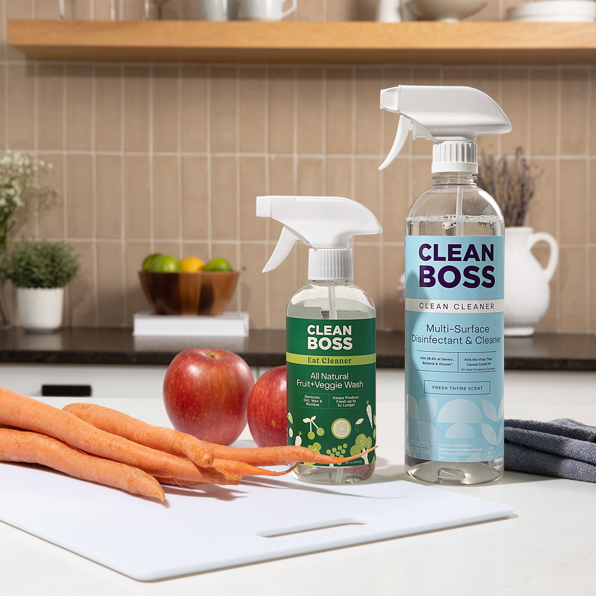 All Natural Fruit and Veggie Wash & Multi-Surface Botanical Disinfectant Bundle