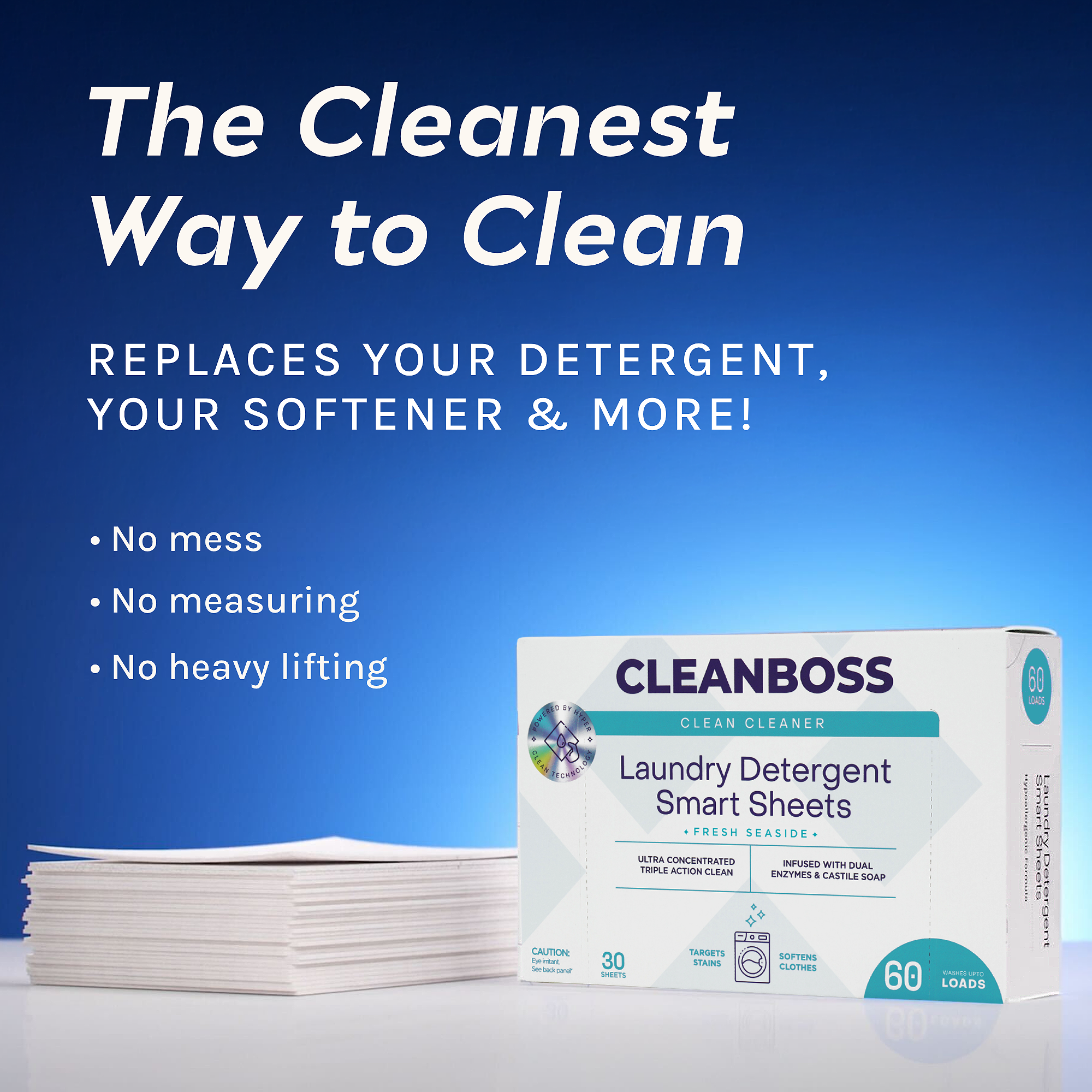 CleanBoss Laundry Detergent Smart Sheets
