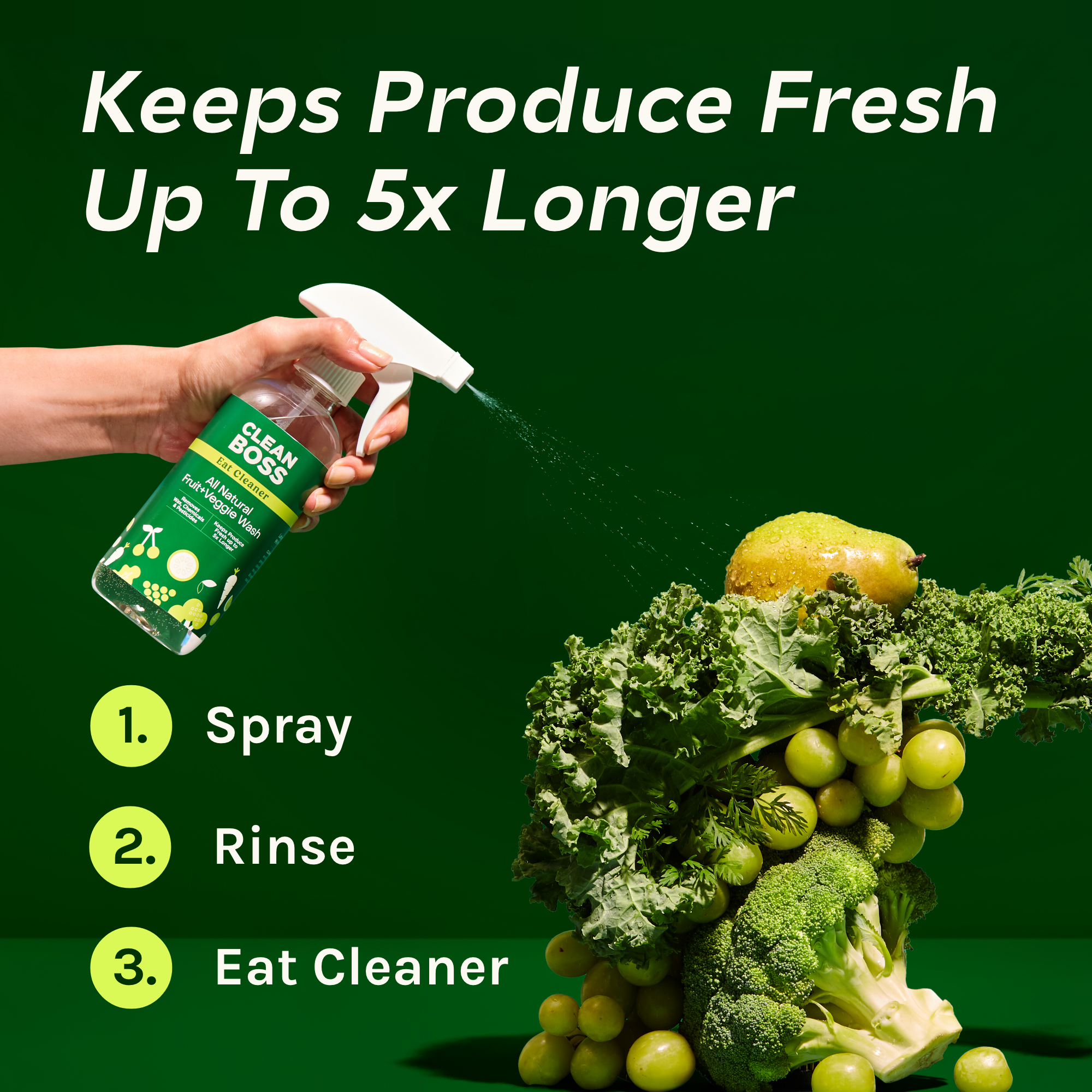 Eat Cleaner All Natural Fruit & Veggie Wash 12 oz. Spray