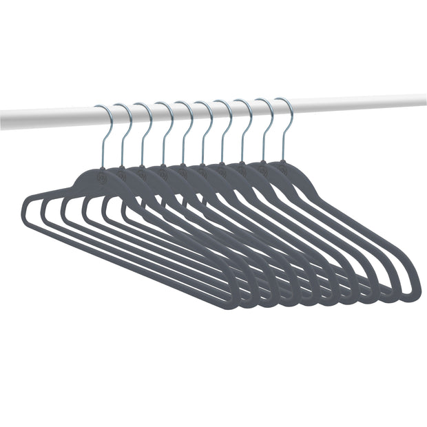 Slim Grip Clothing Hangers 10 Pack White & Teal Durable Plastic